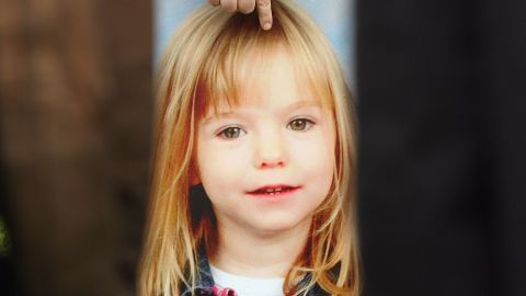 LONDON - MAY 16: A picture of missing toddler Madeleine McCann is held by her aunt Philomena McCann as she gives television interviews after visiting Parliament on May 16, 2007 in London. Madeleine McCann disappeared from a holiday complex in Praia da Luz, Portugal 13 days ago. (Photo by Peter Macdiarmid/Getty Images)