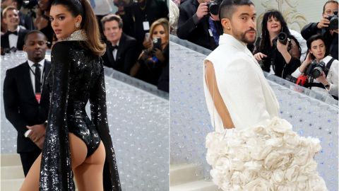 Kendall Jenner y Bad Bunny en la Met Gala 2023.