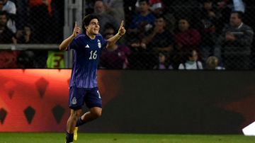 Luka Romero celebra su gol contra Nueva Zelanda en el Mundial sub 20.