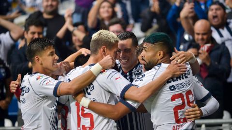 Monterrey celebra un gol contra Santos Laguna.