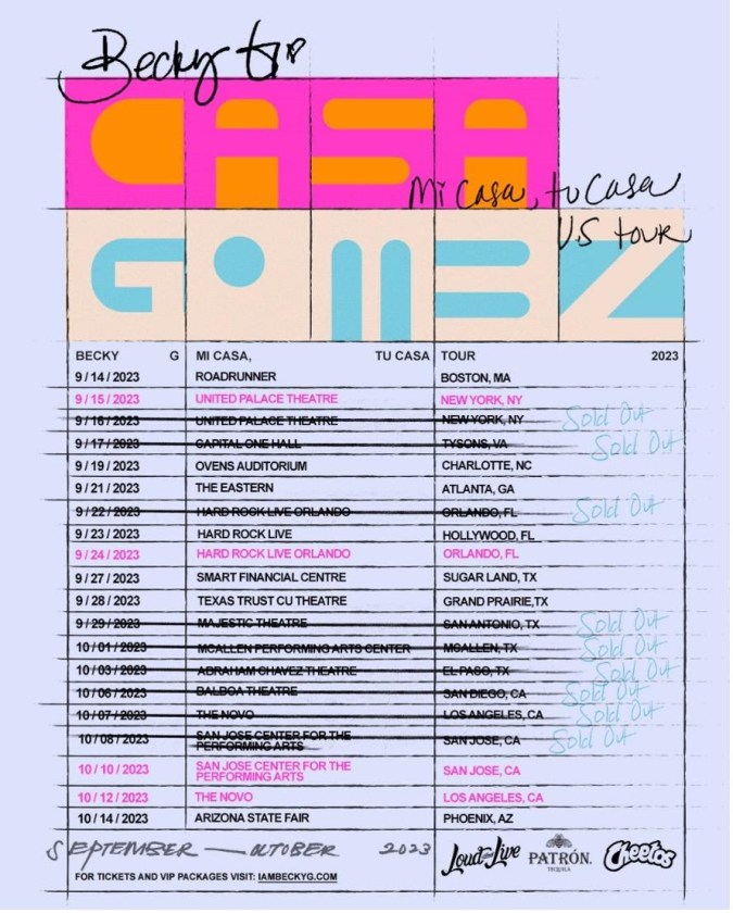 Fechas y ciudades de Mi Casa Es Tu Casa Tour de Becky G. Foto: Cortesía/La Bulla PR.
