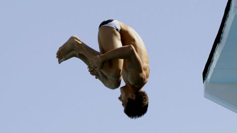 Diego Balleza durante competencia del Campeonato Nacional de Clavados.