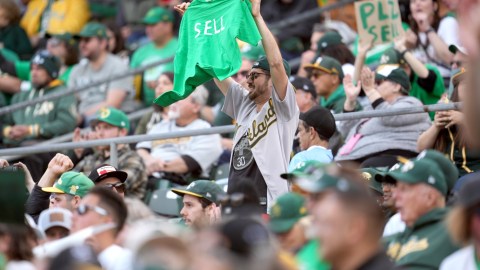 Fanaticada de los Atléticos de Oakland.