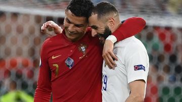 Cristiano Ronaldo y Karim Benzema con Portugal y Francia en la Euro 2020.