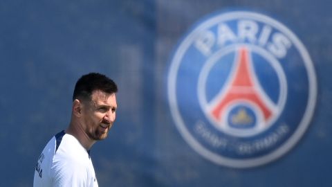 Messi en su último entrenamiento con el PSG.