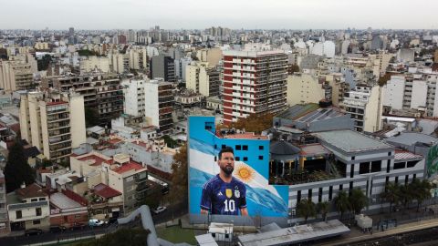 Mural de Lionel Messi en Argentina.