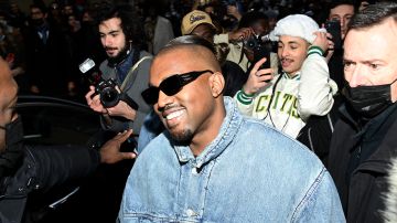 PARIS, FRANCE - JANUARY 23: Ye attends the Kenzo Fall/Winter 2022/2023 show as part of Paris Fashion Week on January 23, 2022 in Paris, France. (Photo by Pascal Le Segretain/Getty Images)