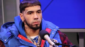 NEW YORK, NEW YORK - JANUARY 18: Anuel AA speaks during SiriusXM's Town Hall with Anuel AA hosted by Marisol Vargas at the SiriusXM Studios on January 18, 2023 in New York City. (Photo by Cindy Ord/Getty Images for SiriusXM)