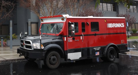 SANTA CLARA, CALIFORNIA - MARCH 10: A Brinks armored truck sits parked in front of the shuttered Silicon Valley Bank (SVB) headquarters on March 10, 2023 in Santa Clara, California. Silicon Valley Bank was shut down on Friday morning by California regulators and was put in control of the U.S. Federal Deposit Insurance Corporation. Prior to being shut down by regulators, shares of SVB were halted Friday morning after falling more than 60% in premarket trading following a 60% declined on Thursday when the bank sold off a portfolio of US Treasuries and $1.75 billion in shares to cover declining customer deposits. (Photo by Justin Sullivan/Getty Images)