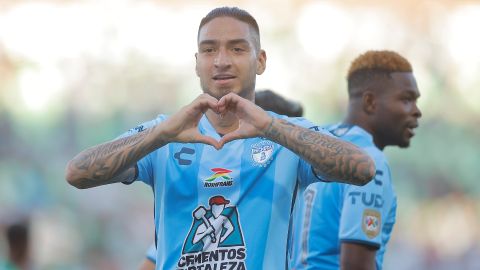 Cristian Daniel Arango, exjugador de LAFC, celebrando gol con Pachuca.