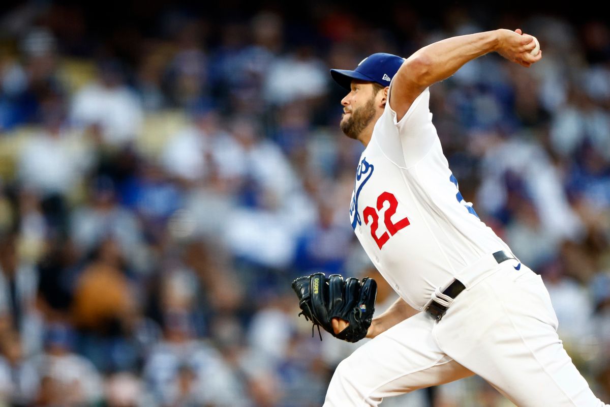 Clayton Kershaw #22 of the Los Angeles Dodgers throws against the New York Yankees in the second inning at Dodger Stadium on June 02, 2023 in Los Angeles, California. (Photo by Ronald Martinez/Getty Images)