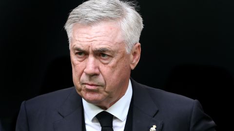 Carlo Ancelotti en un partido del Real Madrid.