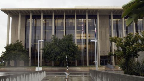 ALHAMBRA, CA - OCTOBER 31: The Alhambra Courthouse, where the murder trial of record producer Phil Spector was continued to a future date, is seen on October 31, 2003 in Alhambra, California. Spector was arrested on suspicion of murder shortly after the February 3, 2003 shooting death of 40 year old actress and nightclub hostess Lana Clarkson in the producer's home. (Photo by Frederick M. Brown/Getty Images)