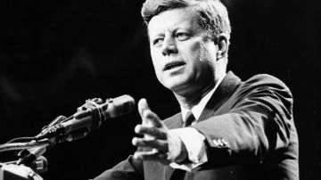 El presidente John F. Kennedy durante un discurso en 1962.