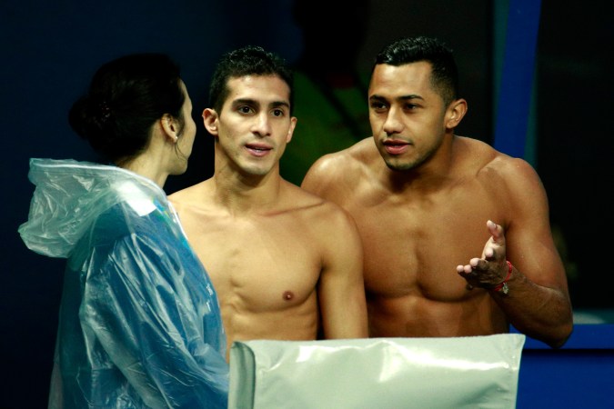 Clavadista mexicano Jahir Ocampo (Der.) en los Juegos Olímpicos de Rio 2016. Foto: Adam Pretty/Getty Images.