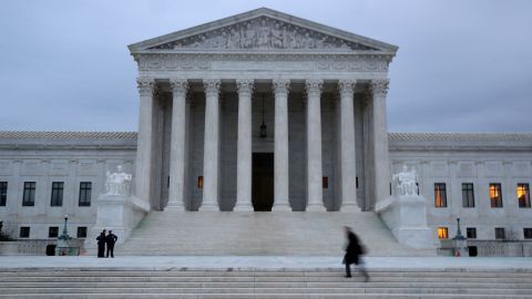 WASHINGTON, DC - JANUARY 31: A man walks up the steps of the U.S. Supreme Court on January 31, 2017 in Washington, DC. Later today President Donald Trump is expected to announce his Supreme Court nominee to replace Associate Justice Antonin Scalia who passed away last year. (Photo by Mark Wilson/Getty Images)