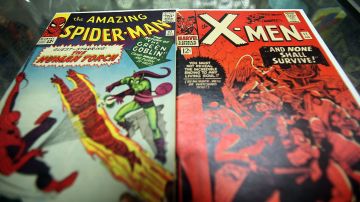 NEW YORK - AUGUST 31: In this photo illustration, vintage Spider Man and X-Men Marvel comic books are seen at St. Mark's Comics August 31, 2009 in New York City. The Walt Disney Co. announced that it plans to acquire Marvel Entertainment Inc. for $4 billion in stock and cash, bringing 5,000 Marvel characters including Spider Man and Incredible Hulk under the Disney umbrella. (Photo Illustration by Mario Tama/Getty Images)