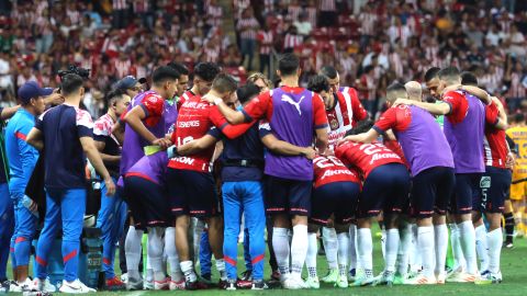 Jugadores de Chivas, durante el partido de vuelta de la final de la Liga MX.
