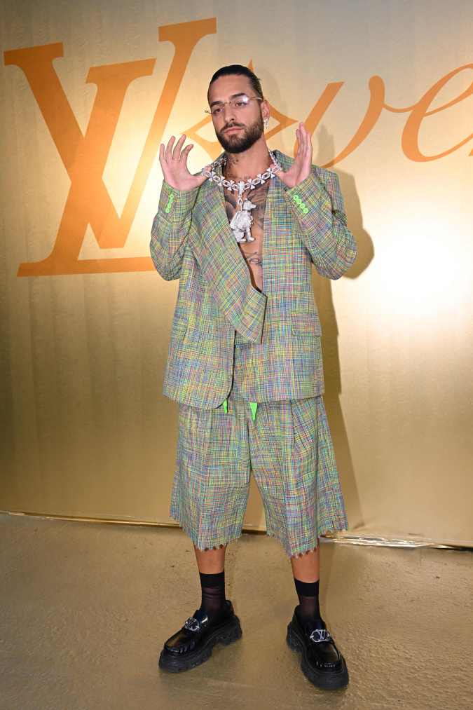 Maluma, cantante de género urbano, en el desfile de Louis Vuitton.
