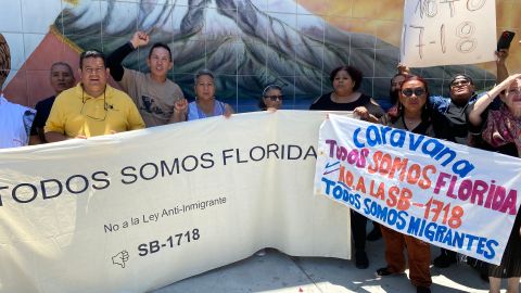 La caravana busca el apoyo de la comunidad inmigrante contra la SB 1718.