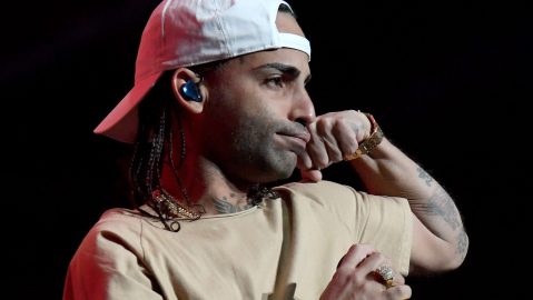 Arcángel, cantante de género urbano, en un concierto en Las Vegas.