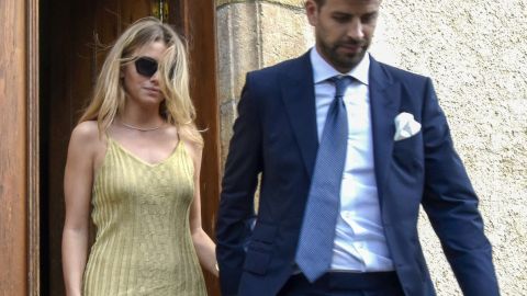 Clara Chia Martí y Gerard Piqué en la boda de su hermano Marc Piqué con María Valls.