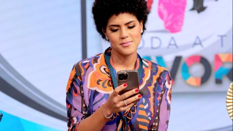Francisca en el set de Despierta América.