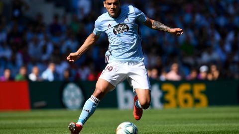 Gabriel Fernández durante un partido con el Celta de Vigo.