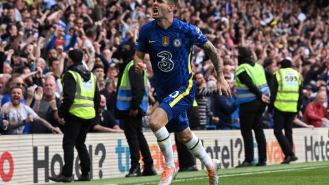 Christian Pulisic celebra un gol con el Chelsea.