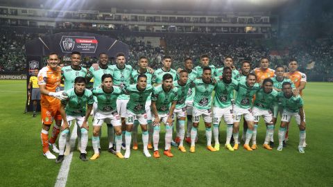 Jugadores del Club León en la final de la Concachampions.