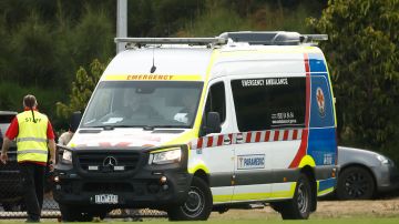 Ambulancia en partido de fútbol.