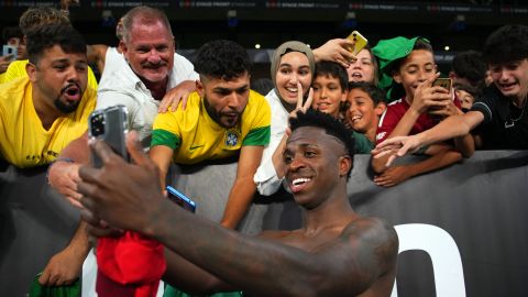 Vinícius Jr. después de un partido con la selección de Brasil.