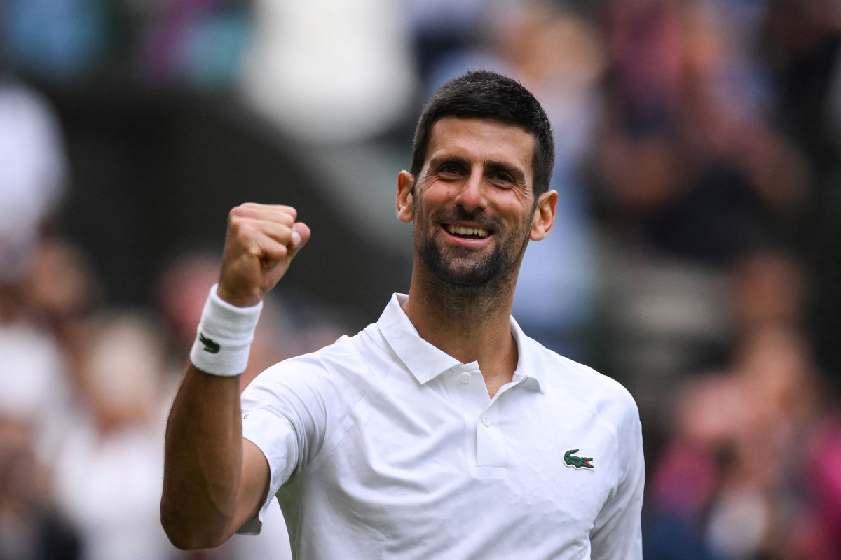 Djokovic celebra su triunfo.