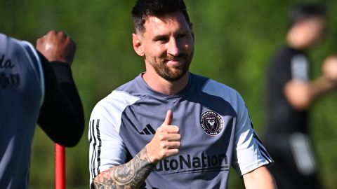 Messi en un entrenamiento con el Inter Miami.