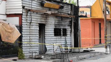 El bar que fue quemado intencionalmente y dejó once personas muertas en la localidad de San Luis Río Colorado.