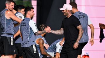David Beckham y Lionel Messi.
