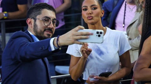 Kim Kardashian en el debut de Messi.