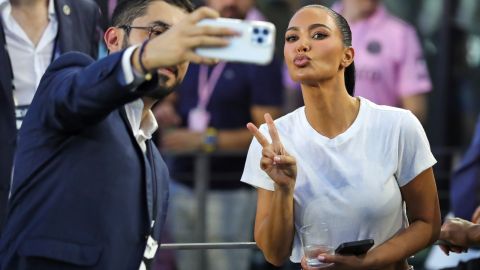 Kim Kardashian en el debut de Messi con el Inter Miami.