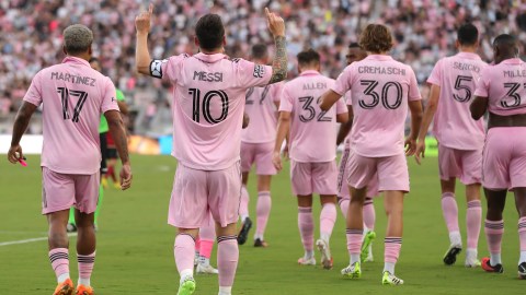Lionel Messi celebrando un gol con el Inter Miami ante Atlanta United.