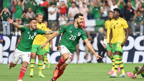 Henry Martín en festejo de gol durante el partido de Semifinales de la Copa Oro de la CONCACAF 2023.