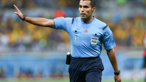 Marco Antonio Rodríguez durante el partido entre Brasil y Alemania del Mundial 2014.