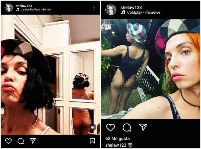 Camilo Blanes compartió las fotos luciendo dos pelucas distintas.