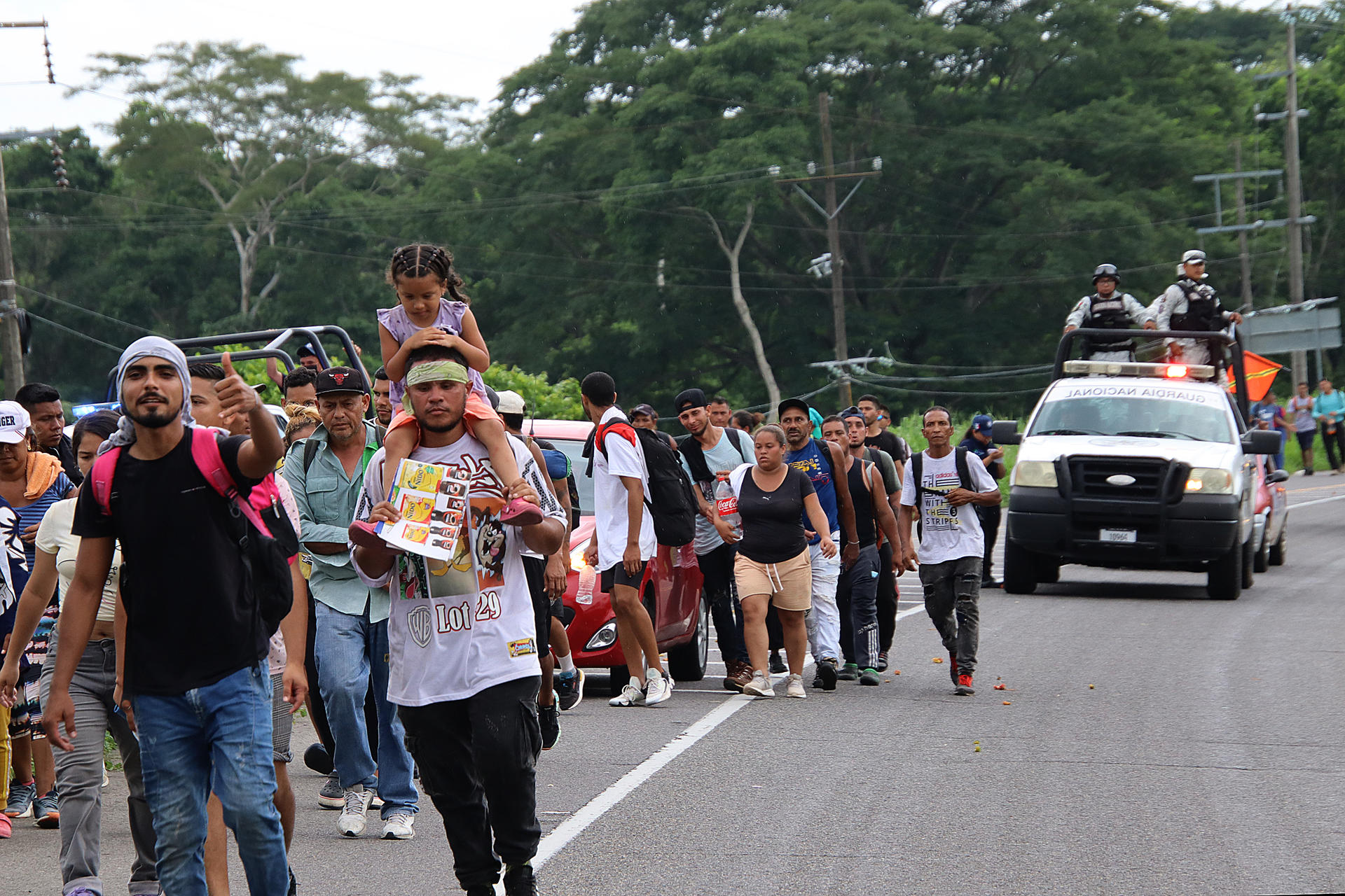 Migrant caravan of Venezuelans left southern Mexico for the US.