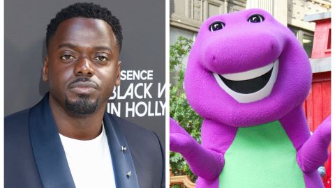 Daniel Kaluuya y el dinosaurio Barney