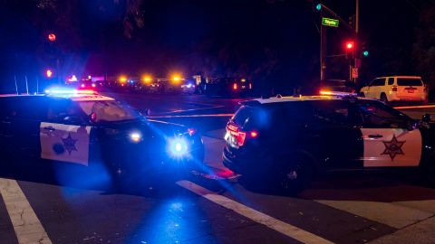 Trabuco Canyon (United States), 24/08/2023.- Law enforcement vehicles sit next to Cook's Corner biker bar in Trabuco Canyon, California, USA, 23 August 2023. According to first reports at least four people died and several were injured in a shooting at Cook's Corner. EFE/EPA/ETIENNE LAURENT