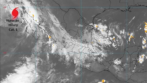 Huracán Hilary de debilita a categoría 1 y continúa su paso por península de Baja California, México