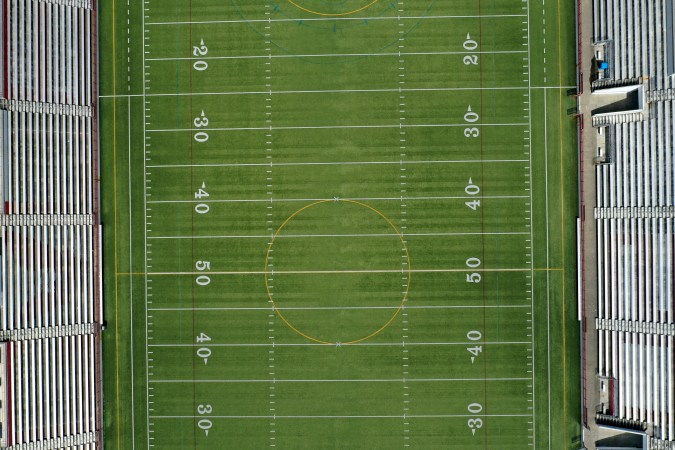 SAN FRANCISCO, CALIFORNIA - MARCH 30: An aerial drone view of George Washington High School during the coronavirus pandemic on March 30, 2020 in San Francisco, California. Officials in seven San Francisco Bay Area counties have announced plans to extend the shelter in place order until May 1. (Photo by Justin Sullivan/Getty Images)