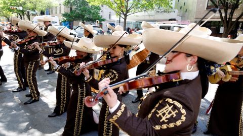 AUSTIN, TEXAS - MARCH 12: Edinburg North High School Mariachi Band perform before the "Going Varsity in Mariachi " screening during the 2023 SXSW Conference and Festivals at The Paramount Theater on March 12, 2023 in Austin, Texas. (Photo by Frazer Harrison/Getty Images for SXSW)