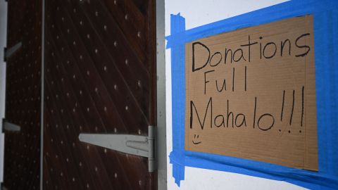 Anuncio de donaciones en Hawaii.