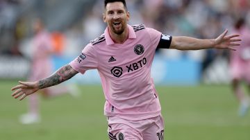 Messi celebra su gol contra Philadelphia Union.